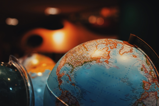 A picture of a globe focused in on the Americas